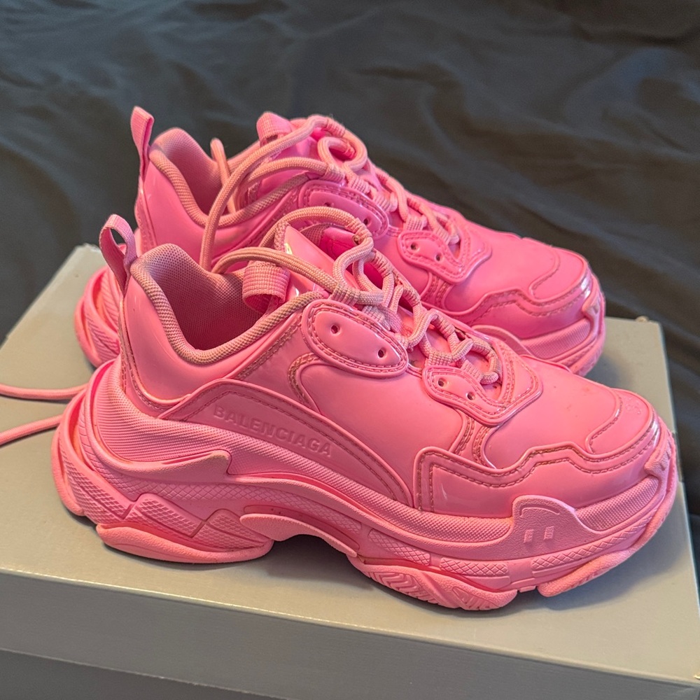 Balenciaga Women's Neon Pink Sneakers
